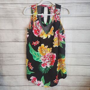 Old Navy medium tropical floral cottagecore sleeveless blouse